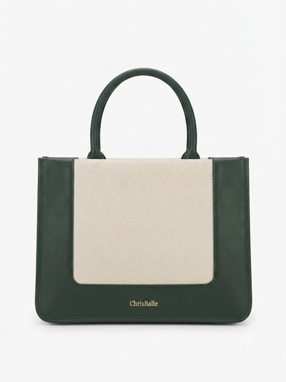 Classic Lady Structured Handbag with Gold Accents