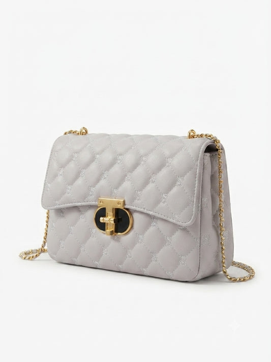 Elegant White T-Logo Tote Bag for Modern Women