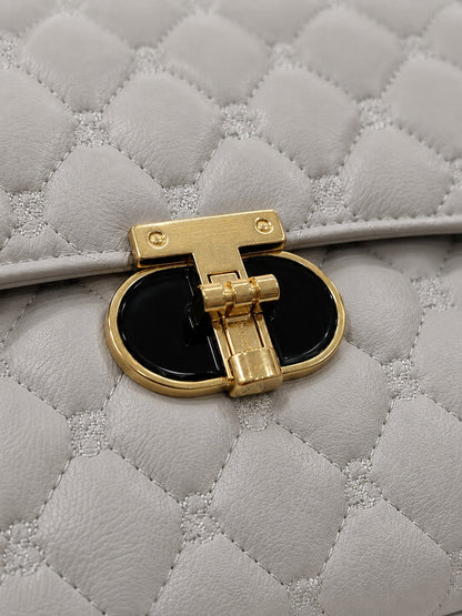 Elegant White T-Logo Tote Bag for Modern Women