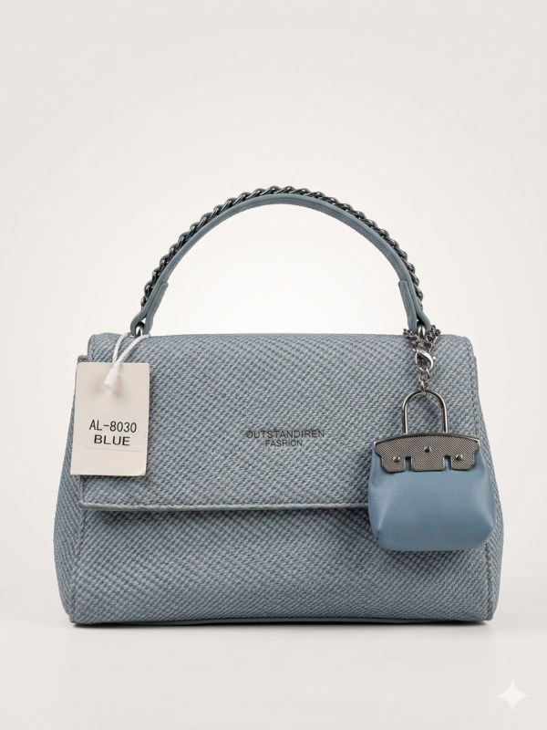 Azure Elegance Satchel with Mini Charm (Copy)